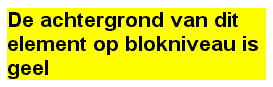 Voorbeeld background-color. Klik op de afbeelding en bekijk de weergave door de browser.