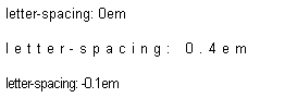 Voorbeeld letter-spacing. Klik op de afbeelding en bekijk de weergave door de browser.