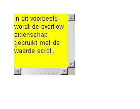 Voorbeeld overflow: scroll. Klik op de afbeelding en bekijk de weergave door de browser.