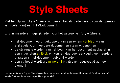 Voorbeeld Style Sheet in Netscape Navigator