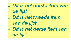 Voorbeeld gebruik stijlen.